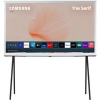 55 samsung the serif qe55ls01tauxxu  smart 4k ultra hd hdr qled tv with bixby alexa  google assistant - cloud white white