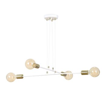 Lámpara de techo 4 luces con estructura de metal blanco ø70 cm