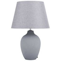 lampara de mesa de ceramica gris 52 cm pantalla de lino retro sala de estar dormitorio fergus