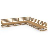 muebles de jardin 9 pzas y cojines marron miel madera pino vidaxl