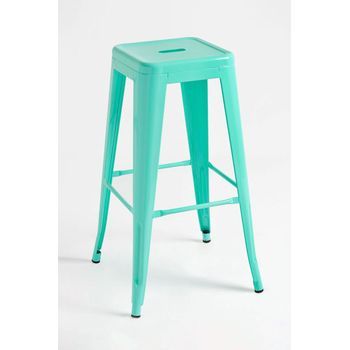 Pack 4 Taburetes Torix Altos 76 Cm De Acero Reforzado 76*30*30 Cm - Verde Menta