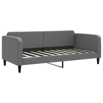 Sofá Cama | Cama Para Adulto | Sofá Convertible Sin Colchón Tela Gris Oscuro 90x190 Cm
