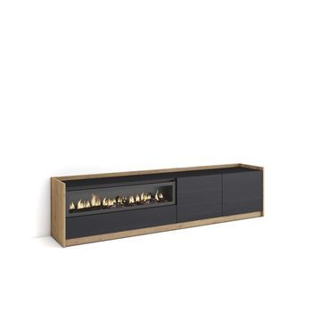 Mueble Tv Macharaviaya-02 Con Chimenea Para Salón