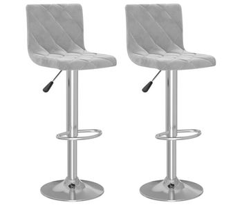 Vidaxl taburetes de cocina 2 unidades terciopelo gris claro