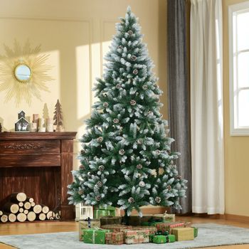 Árbol De Navidad Con 1440 Puntas De Acero Pvc Homcom Ø105x210cm-verde