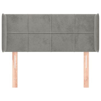 Cabecero Cama Mueble De Dormitorio De Terciopelo Claro 83 X 16 X 78/88 Cm Gris M02_0008156