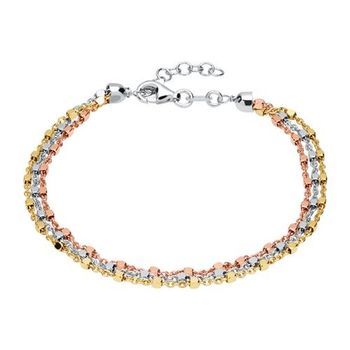 Pulsera de plata 925 chapada en oro tricolor