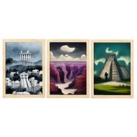 burton style illustrations of monuments and cities inspired by burtons dark and goth art interior design and decoration set collection 11 nacnic