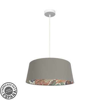FABRILAMP Lámpara de techo colgante 50d Tunez 1xe27 Blanco/topo-estampado