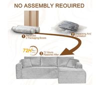 sofa modular 4 plazas - l-shape couch con chaise grande y espuma viscoelastica - verde