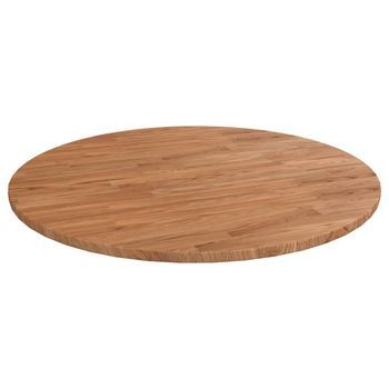Tablero De Mesa Redonda Madera De Roble Marrón Claro Ø70x1,5 Cm Vidaxl