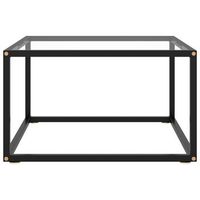 mesa de centrormesa auxiliarrmesa de cafe negra con vidrio templado 60x60x35 cm