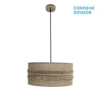 abrila colgante rustico de con pantalla beige modelo kala