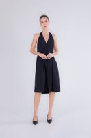 vestido de cuello halter en cadi black 40