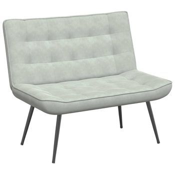 Banco Interior | Banco De Terciopelo Gris Claro 110x74x84 Cm