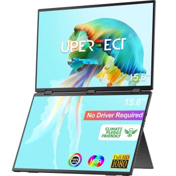UPERFECT Monitor Doble Portátil Plegable de 15.6