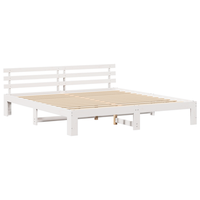 cama matrimonial  cama doble  estructura de cama blanca blanca madera maciza 200 x 200 cm cfw78107
