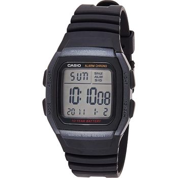 ​reloj hombre digital Casio W-96H-1BV alarma múltiple 10 años batería cronómetro 50m water resist