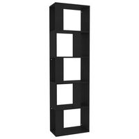 estanteria  libreria  armario de librosdivisor madera contrachapada negro 45x24x159 cm