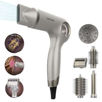 Secador De Pelo Iones Con 6 Accesorios Dryglam Waves 6in1 Sensor. 1400w, 110000rpm, Tecnología De Sensor De Distancia Cecotec