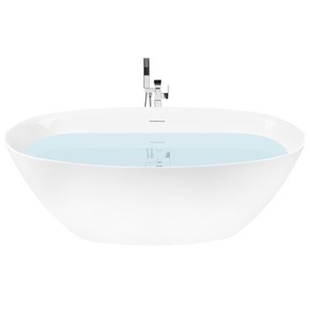 Bañera Independiente De Acrílico Diseño Moderno 168 Cm Baño Blanco Kollpa