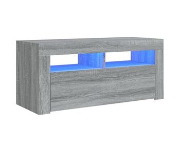 Mueble de tv con luces led gris sonoma 90x35x40 cm