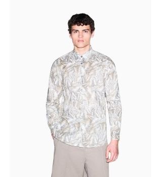 A|X Armani Exchange para hombre. XM002290AF22716F1146 Camisa Oversized beige (XS), Casual, Algodón, Manga larga