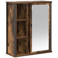 mueble de bano de pared con espejo roble ahumado 50x21x60 cm vidaxl