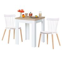 pack mesa comedor extensible livre en color blanco artik y roble mesa  2 sillas alna