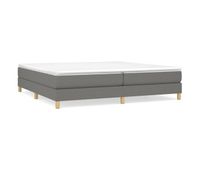 cama box spring con colchon tela gris oscuro 200x200 cm
