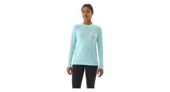 Camiseta de manga larga para mujer compressport performance azul claro
