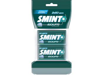 Caramelos - Smint Twinpack (by Chupa Chups), Sabor Eucalipto, Sin Gluten, Azúcar, 2x50 unidades, 70g