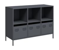 aparador - mueble de almacenamiento acero laminado en frio gris antracita 1015x39x735 cm es113