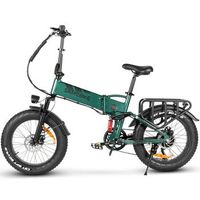 bicicleta electrica plegable samebike rs-a02 pro bateria extraible de 15 ah verde