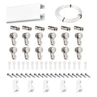 eurohang pack colgar cuadros sin agujeros 9m guias aluminio blanco o plata 12 colgadores rm nylon para hogar oficina