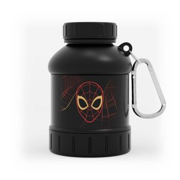 Envase con llavero para proteína de Myprotein - Spiderman - Negro