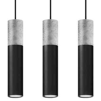 Lámpara colgante nivoto negro, 3 luces