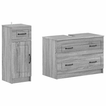 Juego De Gabinete De Baño De 2 Piezas Utrecht Sonoma Gris Vidaxl