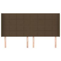 cabecero cama mueble de dormitorio con orejas de tela oscuro 203 x 16 x 118128 cm marron m020003529