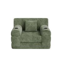 sillon cama individual terciopelo acanalado metal urban meuble 107x80x81 cm - verde