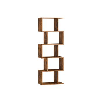 Librería moderna de varios niveles con estantes abiertos, Blanco Mate / 6 Niveles (191A cm)