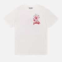 ganni celestial poster cotton-jersey t-shirt - xs