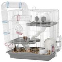 jaula para hamster pawut jaula de 3 niveles para animales pequenos con rueda de ejercicio tunel tazon nicho y rampa de acceso para hamsters enanos