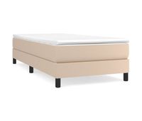 estructura cama box spring cuero sintetico capuchino 90x200 cm
