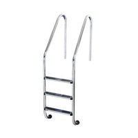 escalera piscina estandar 4 peldanos antideslizantes acero inoxidable aisi 304 con anclajes con toma de tierra
