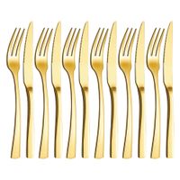 cubiertos dorados - lote de 12