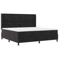 cama tapizada 203x200x128 cm madera - negro