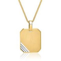 cadena con colgante cuadrado 8 quilates bicolor dorado