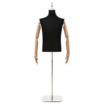 Maniquí Ajustable De 170-218 Cm Con Base Masculino Pp Negro Vidaxl