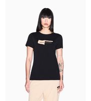 ax armani exchange para mujer xw001804af10356uc001 camiseta regular negro xxl casual algodon manga corta